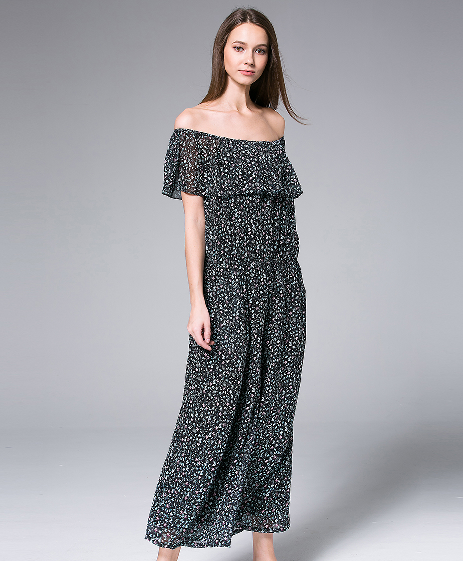 Jumpsuits - Off-the-shoulder Chiffon Jumpsuit